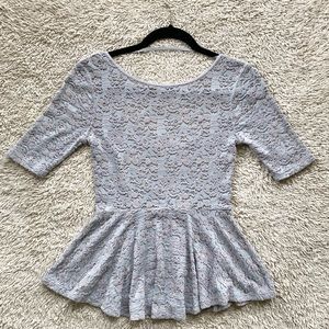 Free People Lace Peplum Top XS